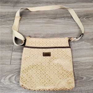 Tommy Hilfiger Canvas Brown Crossbody/Messenger Bag/Purse